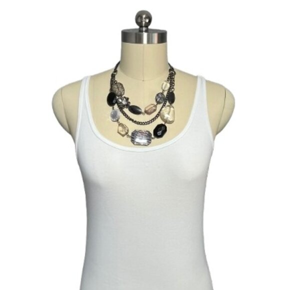 New York & Co Multi-Strand Beaded Layered Statement Necklace - EUC - Picture 2 of 5